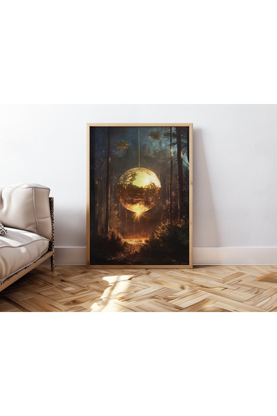 woodhomeworks Tek Parça Salon Ofis Dekor Tablo disco topu