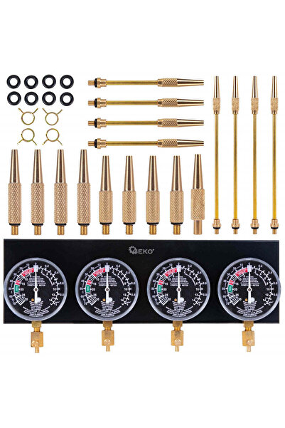 GEKO Carburetor Synchronization Tester Kit, 4 Gauges, 26 Pieces, G30071