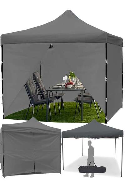 MalTec Garden pavilion tent 3 x 3 x 3.1 m, gray, 112815