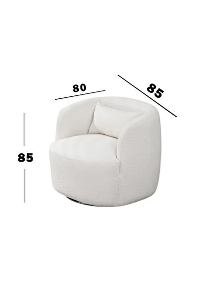 levano Sable Serenity White Bouquet Fabric Chair - 85x80x85cm