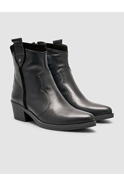 Cabani 100% Leather Black Short Women's Western Boots