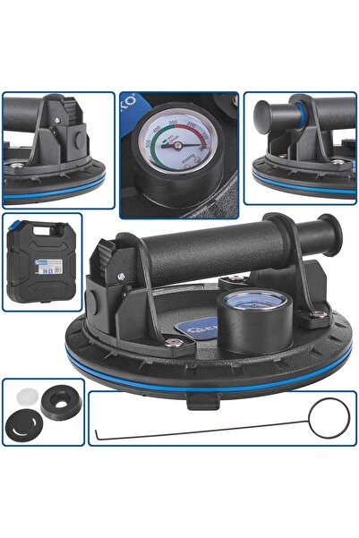 GEKO G02457 Vacuum Suction Cup with Gauge for Glass, 200 mm, 170 kg
