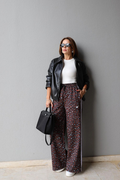 Purple by Banu Kahverengi Leopar Desen Eşofman