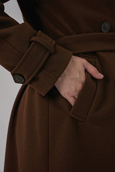 ALPACO Belted Cashmere Coat 9161 - Brown
