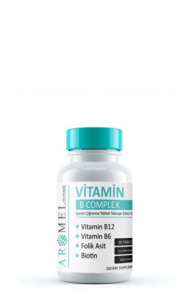 Aromel Vitamin B Complex 60 Tablets |   Chewable Tablet Containing Vitamin B12, B6, Folic Acid, and Biotin