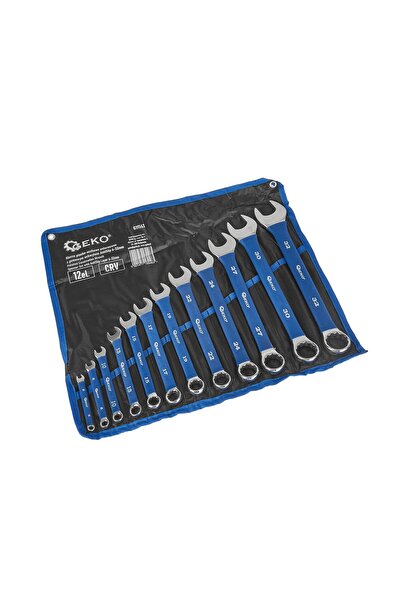 GEKO Set of combination wrenches with non-slip handle, 6-32 mm, 12 pcs, G 11141