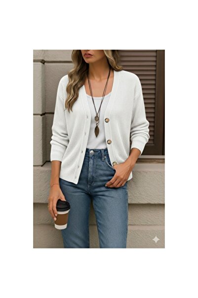 Secret Passion Lingerie New Season Long Sleeve Button Detailed Women's Knitwear Cardigan 28352