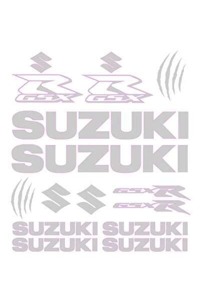 Oracal 651 Set of 14 Motorcycle Stickers, SUZUKI GSX-R, white