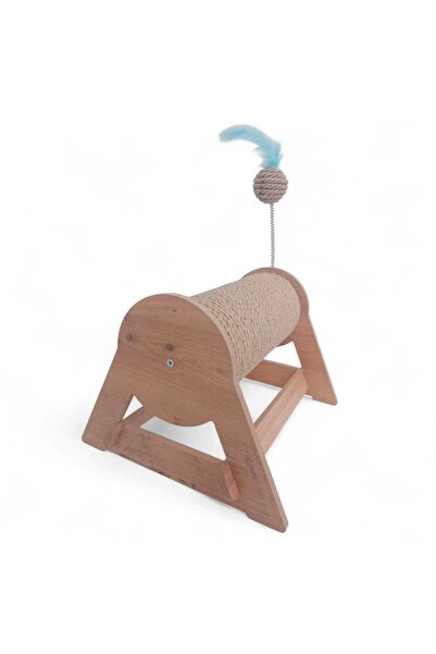 RealWood Cat Scratching Post - Horizontal & Rotatable - Spring Ball Added - 29cm