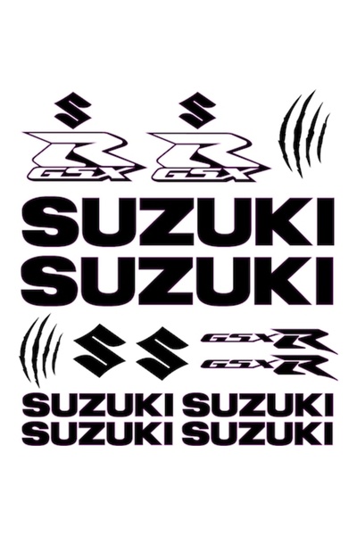 Oracal 651 Set of 14 Motorcycle Stickers, SUZUKI GSX-R, black