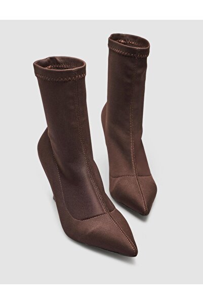 Cabani Stretch Brown Women's Heeled Boots