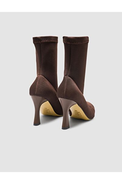 Cabani Stretch Brown Women's Heeled Boots