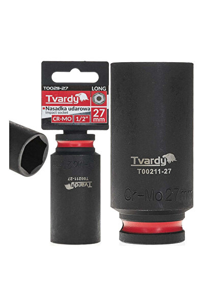 Tvardy Cheie tubulară de impact adâncă cu 6 vârfuri 1/2" 27 mm Cr-Mo - T 0021...