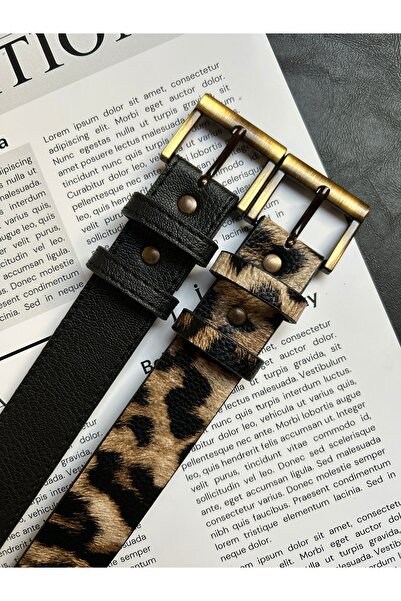 LİA KEMER Pachet de 2 curele cu model pătrat Lyric pentru femei, cu cataramă ...