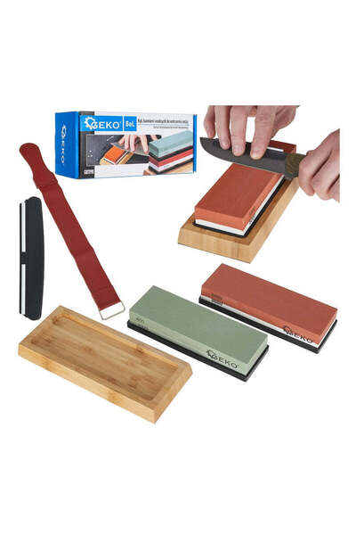 GEKO Knife sharpening stones set with stand, 8 pieces, G81198