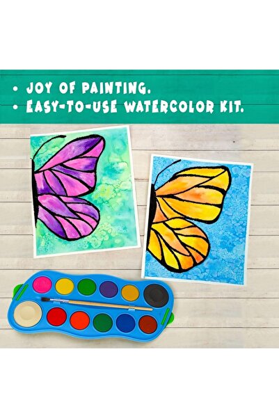 UKR Watercolor Paint Set, 12 Colors with Brush