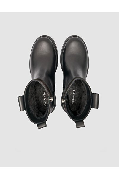 Cabani 100% Genuine Leather Black Embroidered Women's Casual Boots