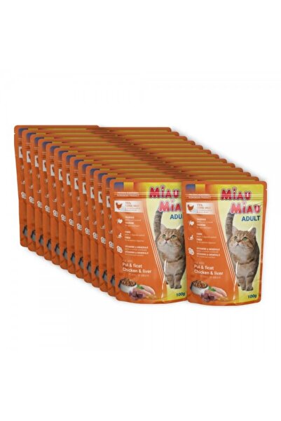 MIAU MIAU Set 24 pcs Wet Cat Food Chicken with Liver