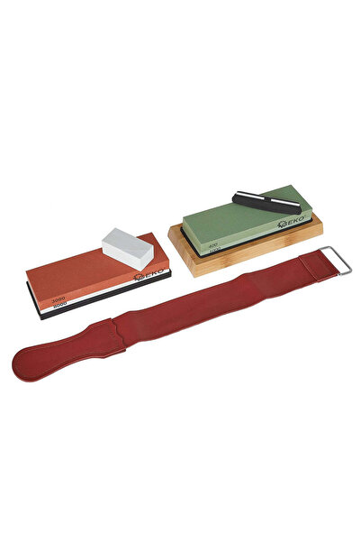 GEKO Knife sharpening stones set with stand, 8 pieces, G81198