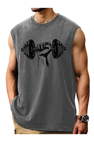 PENTLITH Batik Spor Salonu Ağırlık Kaldırma Baskılı Tişört Yuvarlak Yaka Kısa...