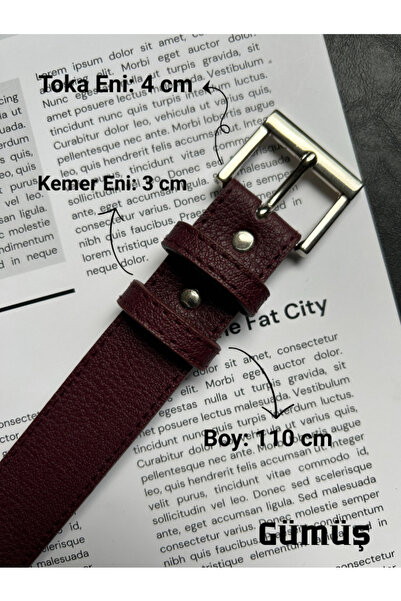 LİA KEMER 2-Pack Lyric Square Patterned Women's Silver Buckle Belt Jacket Belt Dress Belt Trouser Belt