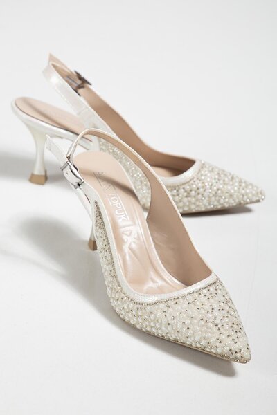 ALTIN TOPUK Women's Pointed Toe Thin Heeled Evening Dress Shoes with Stones
