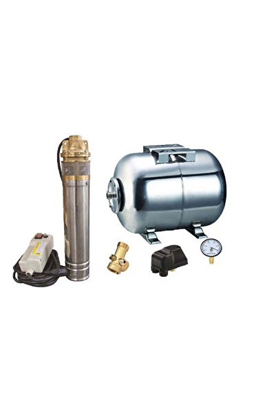 OMNIGENA Kit complet hidrofor - pompă submersibilă SKM 150/24 cu rezervor din inox de 24L și accesorii