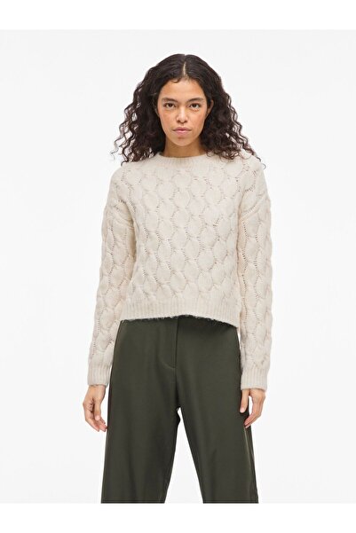 VILA Strickjacke VIGULLA Rundhals