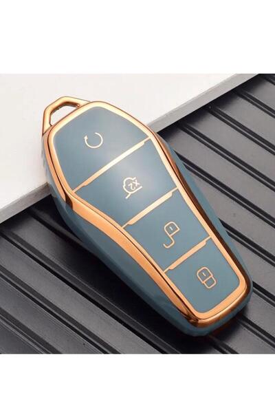 ŞENYILDIZ AKSESUAR Byd Atto 3 and Seal U Key Protection Case Blue/Gold Please See Compatible Key Model