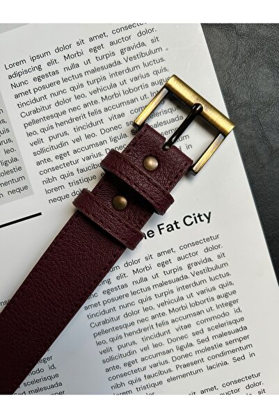 LİA KEMER 2-Piece Lyric Square Patterned Women's Antique Vintage Buckle Belt Coat Belt Dress Belt Trouser Belt