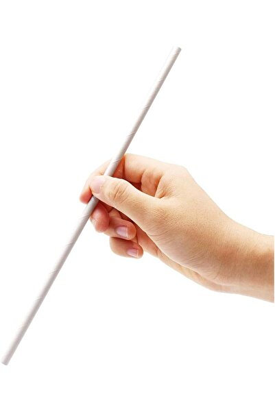 SNH Packing White Paper Straws 6mm x 7.75" Pack of 250