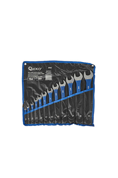GEKO Set of combination wrenches with non-slip handle, 6-32 mm, 12 pcs, G 11141