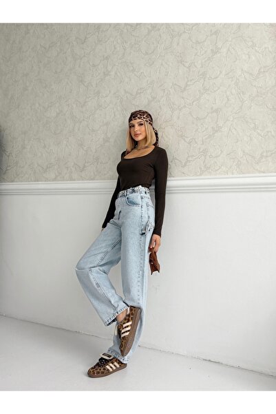 Your Shine KEMER APOLET TOKALI DETAYLI BAGGY BOL PAÇA JEANS