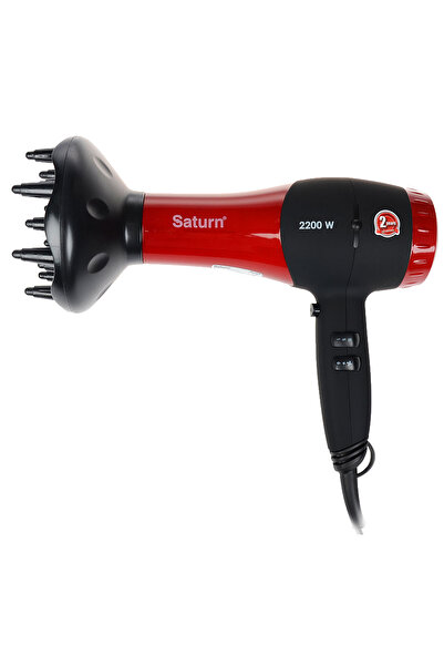 Saturn ST-HC7339 hair dryer, 2200W, 3 temperatures, 2 speeds, concentrator, diffuser