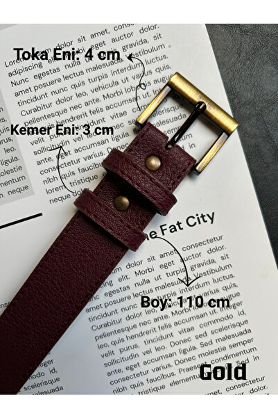 LİA KEMER Lyric Square Patterned Women's Antique Vintage Buckle Belt Coat Belt Dress Belt Trouser Belt