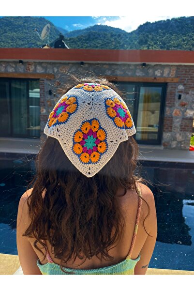 Ra Design store باندانا منسوجة يدويًا على شكل زهرة أفريقية