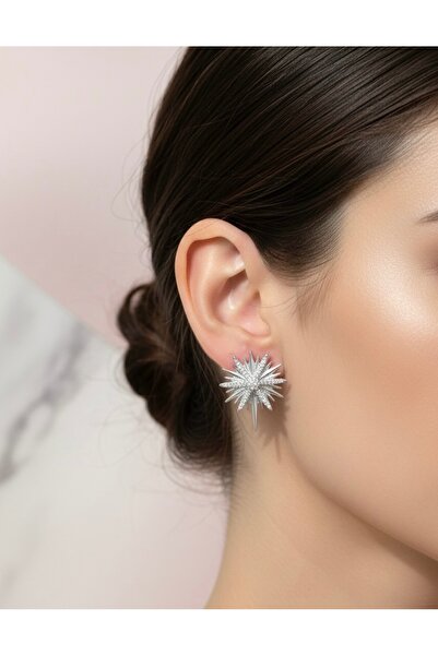 İnci Şık tasarımlı zirkon taşlı küpe