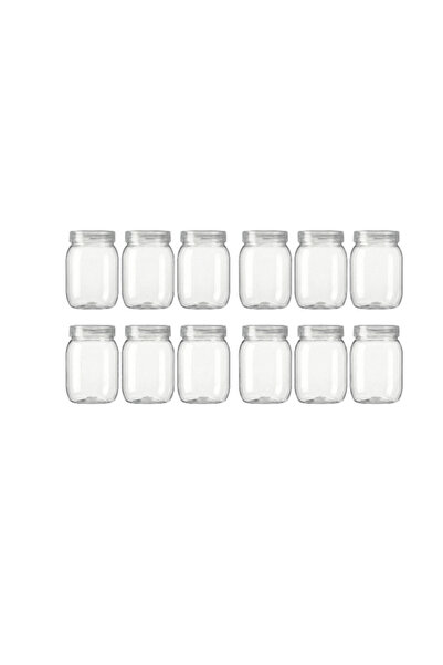 Tayf 12x 500ml Plastic Jars with Lids – Honey, Nuts, Spices, Food Organizer Set container