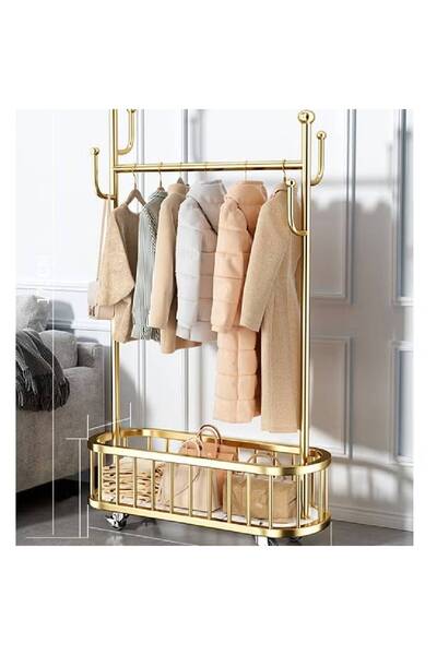 NKX Modern Metal Coat Rack Stand – Durable Freestanding Hanger 80CM Gold