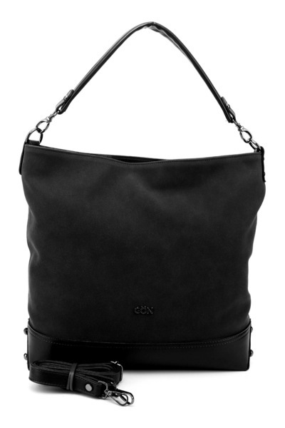 GÖNDERİ(R) Women's Black Suede Black Long Strap Hand and Shoulder Bag