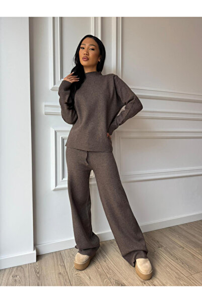 CC STORE ADHELA long two-piece set, blouse with collar at the base of the neck and loose pants