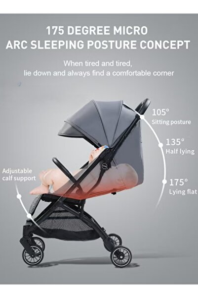 Ominii Lightweight Sit-on Lie-down Baby Stroller Foldable Umbrella Stroller For 0-3 Year Old Baby