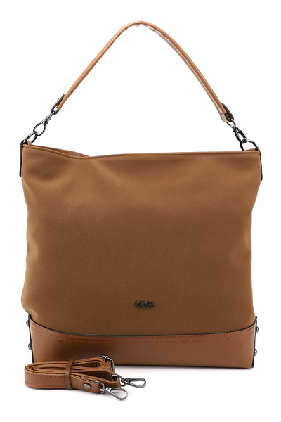 GÖNDERİ(R) Women's Tan Suede Long Strap Hand and Shoulder Bag