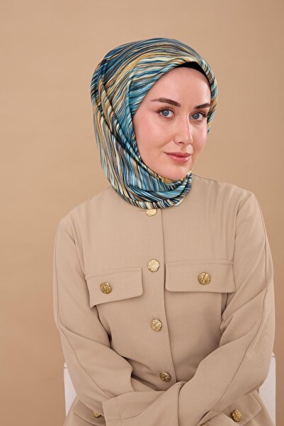 Silk Home Tivil Pure Silk 11484 - 34 Πράσινη κρεμ γραμμή με σχέδιο