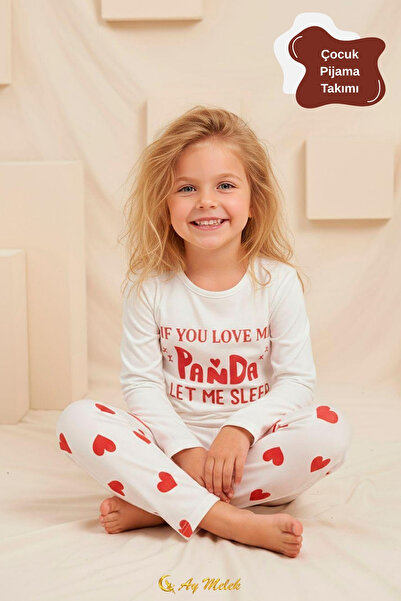 AYMELEK Girls' Pajamas Cotton Patterned Long Sleeve Bottom Top Pajama Set