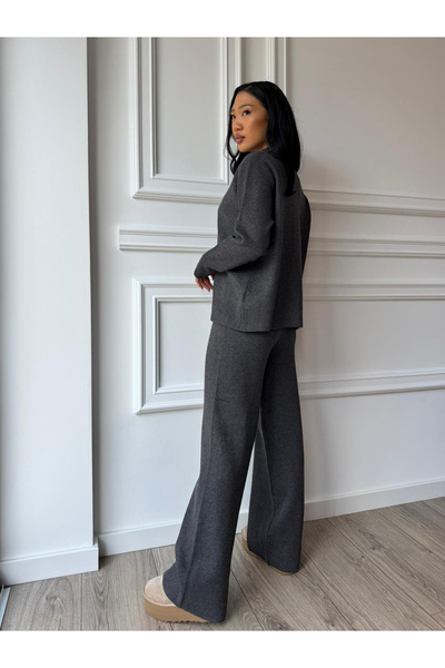 CC STORE ADHELA long two-piece set, blouse with collar at the base of the neck and loose pants