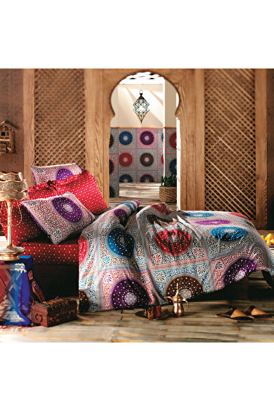 Sarev Arabesque Pamuk Saten King Size Büyük Ebat Nevresim Takımı