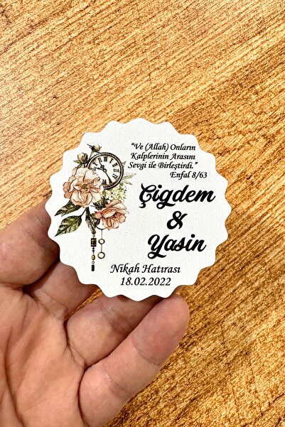 HediyeHanesi Nikah, Nişan, Düğün, Söz, Kına Hediyelik Ahşap Magnet – 20 Adet ...