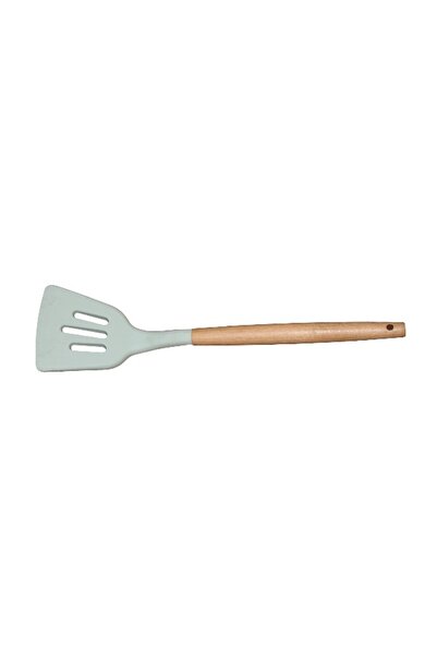 WDA Silicone Slotted Spatula with Wooden Handle – Non-Stick & Heat Resistant