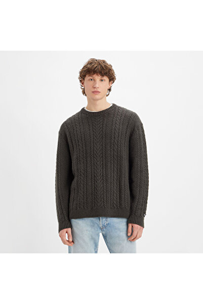 Levi's Ανδρικό πουλόβερ με στρογγυλή λαιμόκοψη σε μπορντό χρώμα Battery Crewneck χαλαρή εφαρμογή